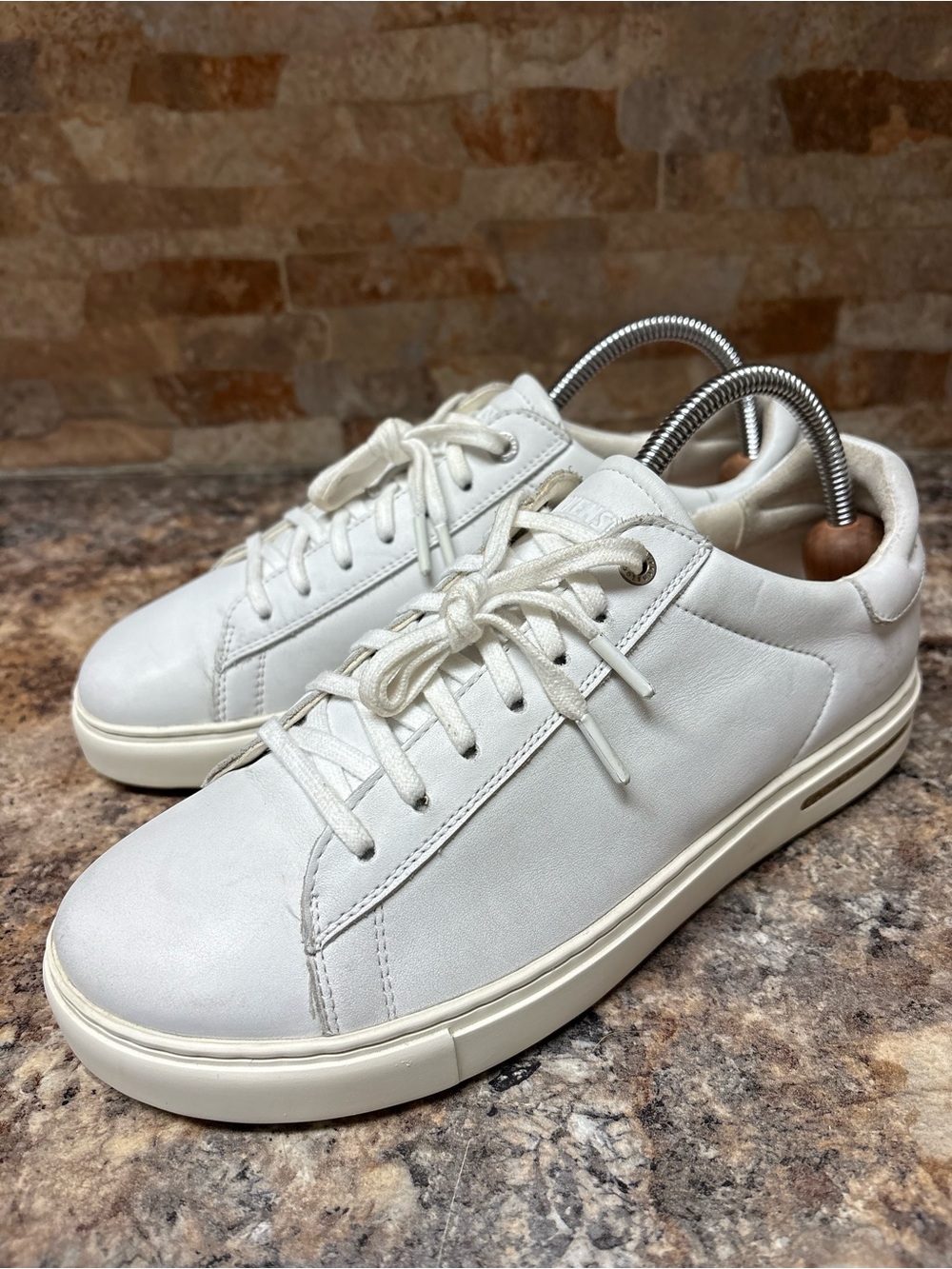 Birkenstock Bend Low White Leather Sneakers Men’s Size 8 Women’s Size 10